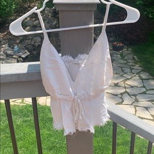 John Galt white crop tank